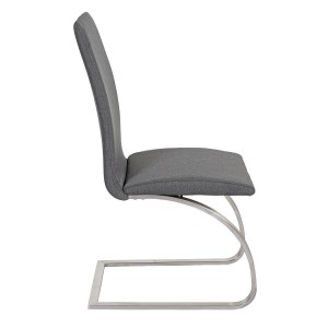 Lote de 2 sillas de Confidente FOWLER, estructura metálica, en tela color gris