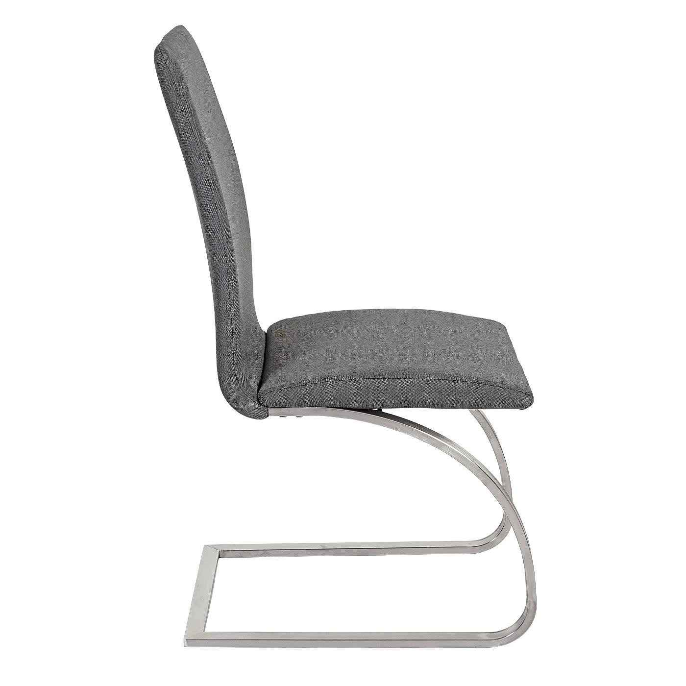 Lote 2 Sillas de Confidente FOWLER, Estructura Metálica, Gran Acolchado, en Tela color Gris
