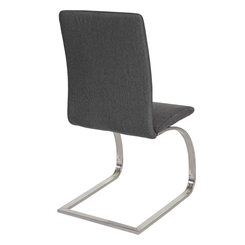 Lote de 2 sillas de Confidente FOWLER, estructura metálica, en tela color gris