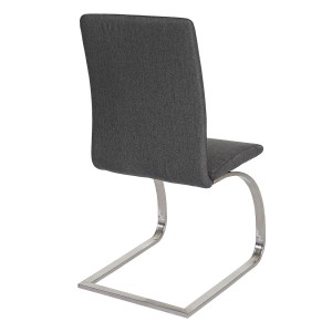 Lote de 2 sillas de Confidente FOWLER, estructura metálica, en tela color gris