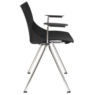 Silla de confidente AMIR CON BRAZOS en color negro 2