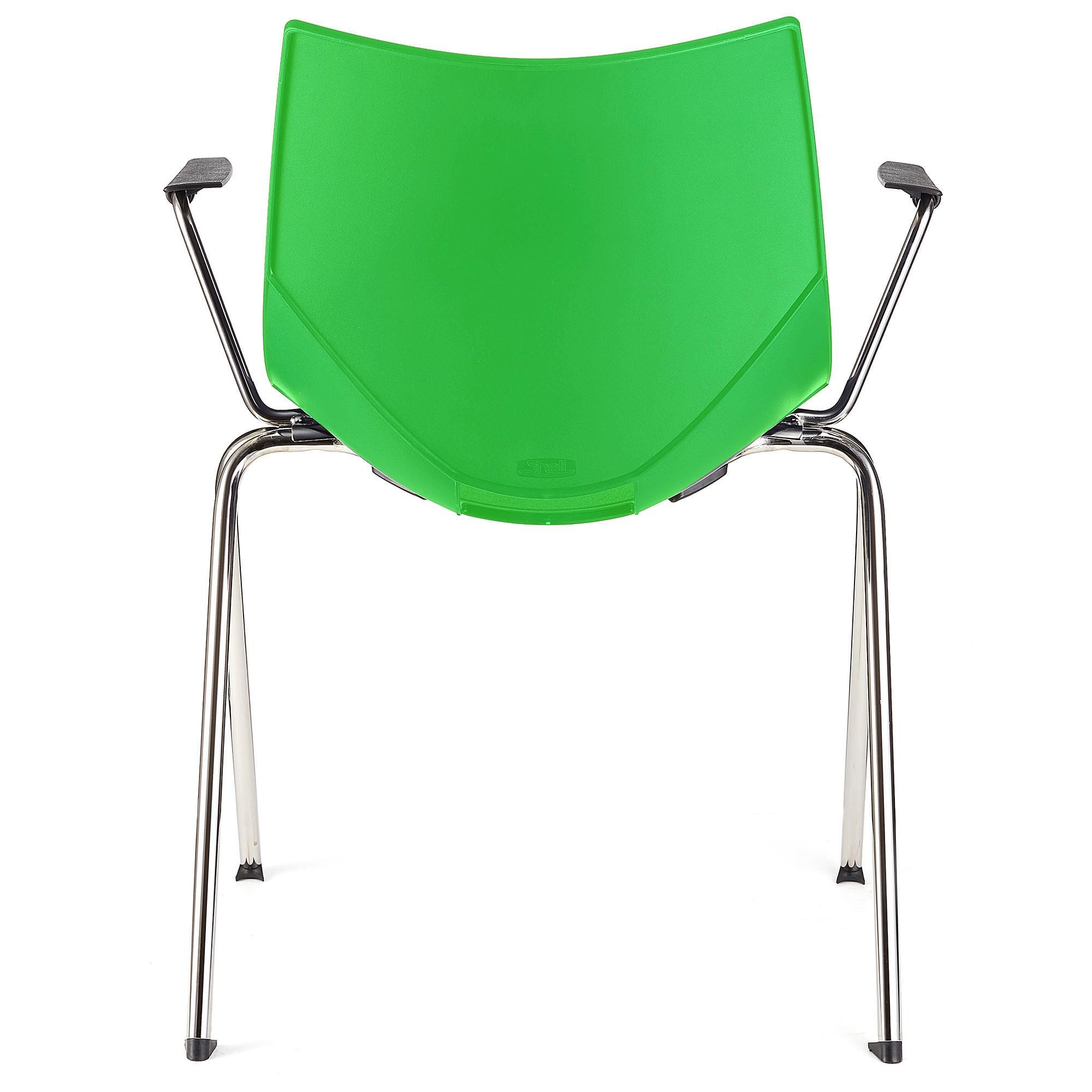 Silla de Confidente AMIR CON BRAZOS, Cómoda y Práctica, Apilable, Color Negro