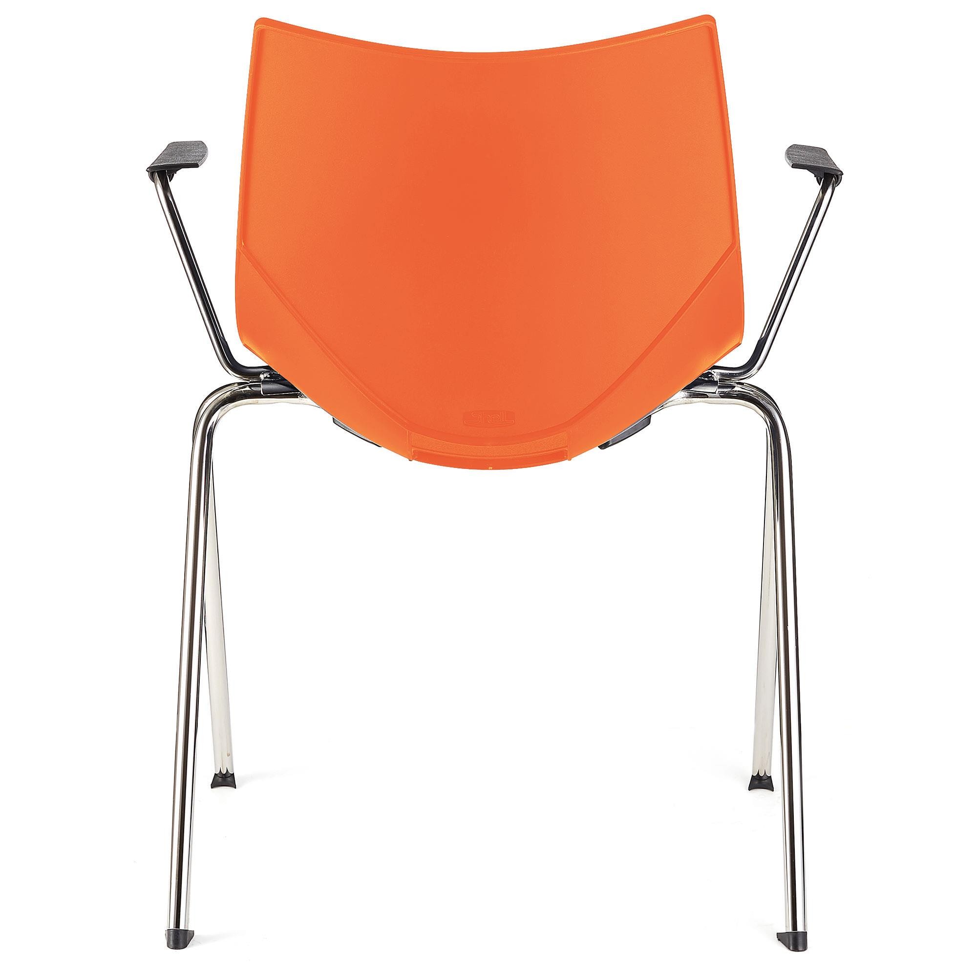 Silla de Confidente AMIR CON BRAZOS, Cómoda y Práctica, Apilable, Color Negro
