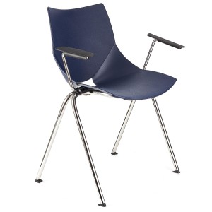 Silla de confidente AMIR CON BRAZOS en color negro