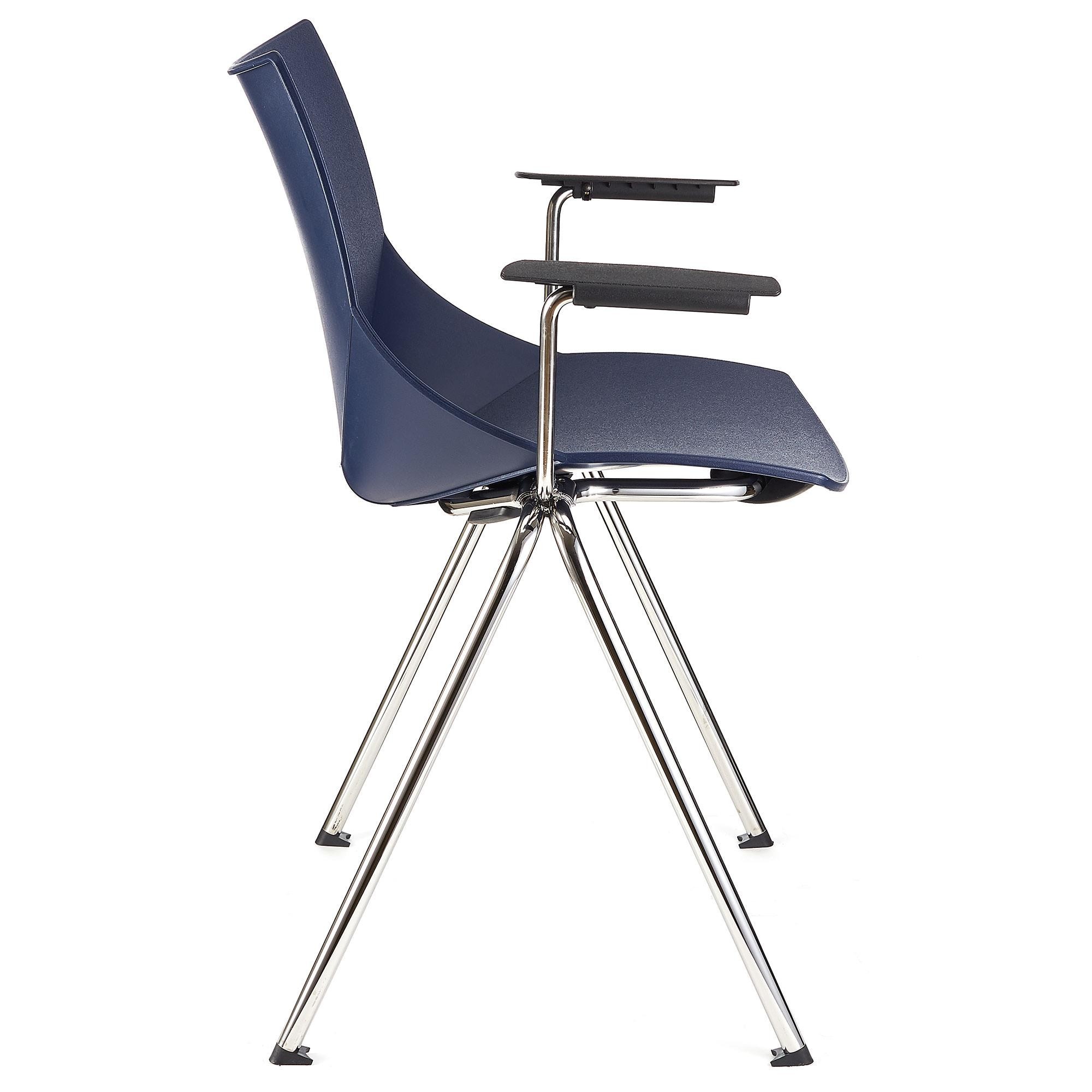 Silla de Confidente AMIR CON BRAZOS, Cómoda y Práctica, Apilable, Color Negro