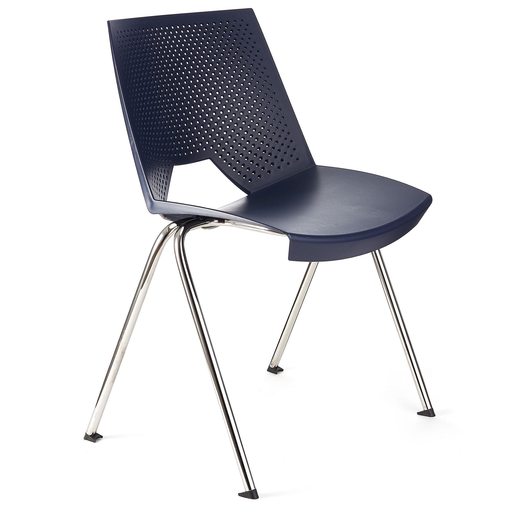 Silla de Confidente ENZO, Cómoda y Práctica, Apilable, Color Negro