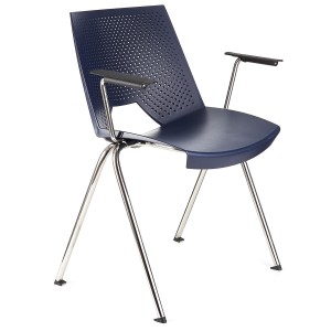 Silla de confidente ENZO CON BRAZOS en color negro