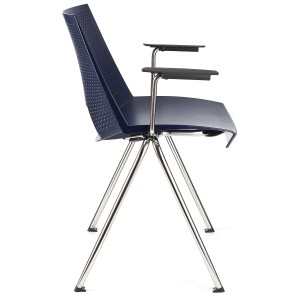 Silla de confidente ENZO CON BRAZOS en color negro
