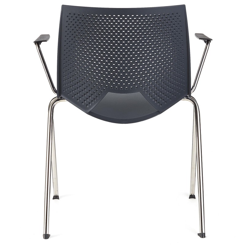 Silla de confidente ENZO CON BRAZOS en color negro