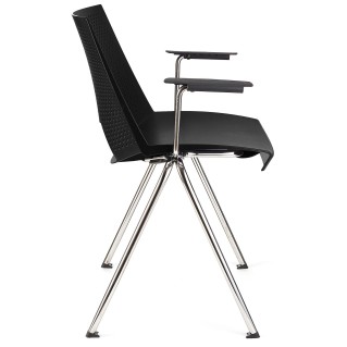 Silla de confidente ENZO CON BRAZOS en color negro 2
