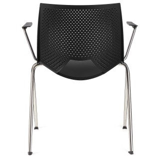 Silla de confidente ENZO CON BRAZOS en color negro 2