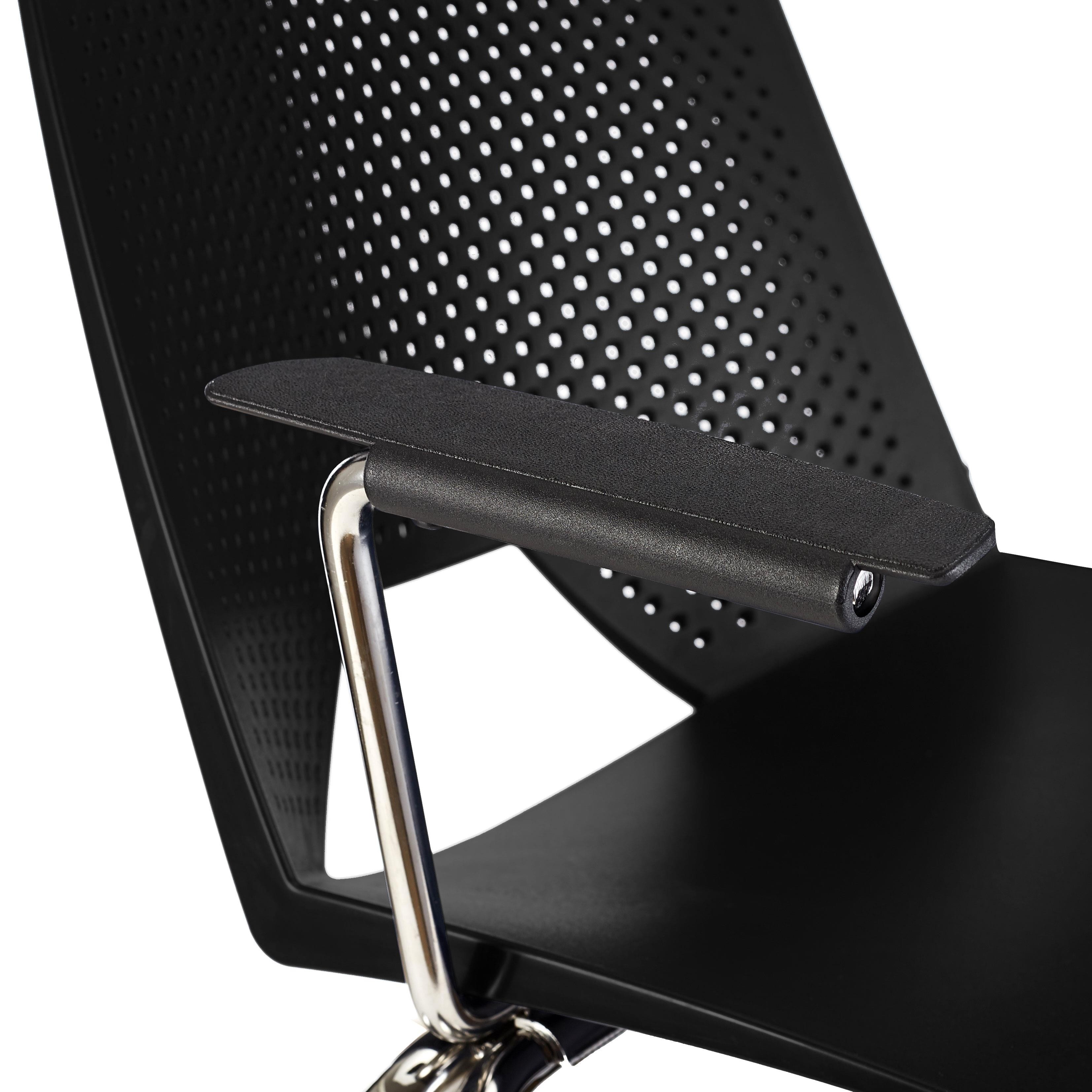 Silla de Confidente ENZO CON BRAZOS, Cómoda y Práctica, Apilable, Color Negro