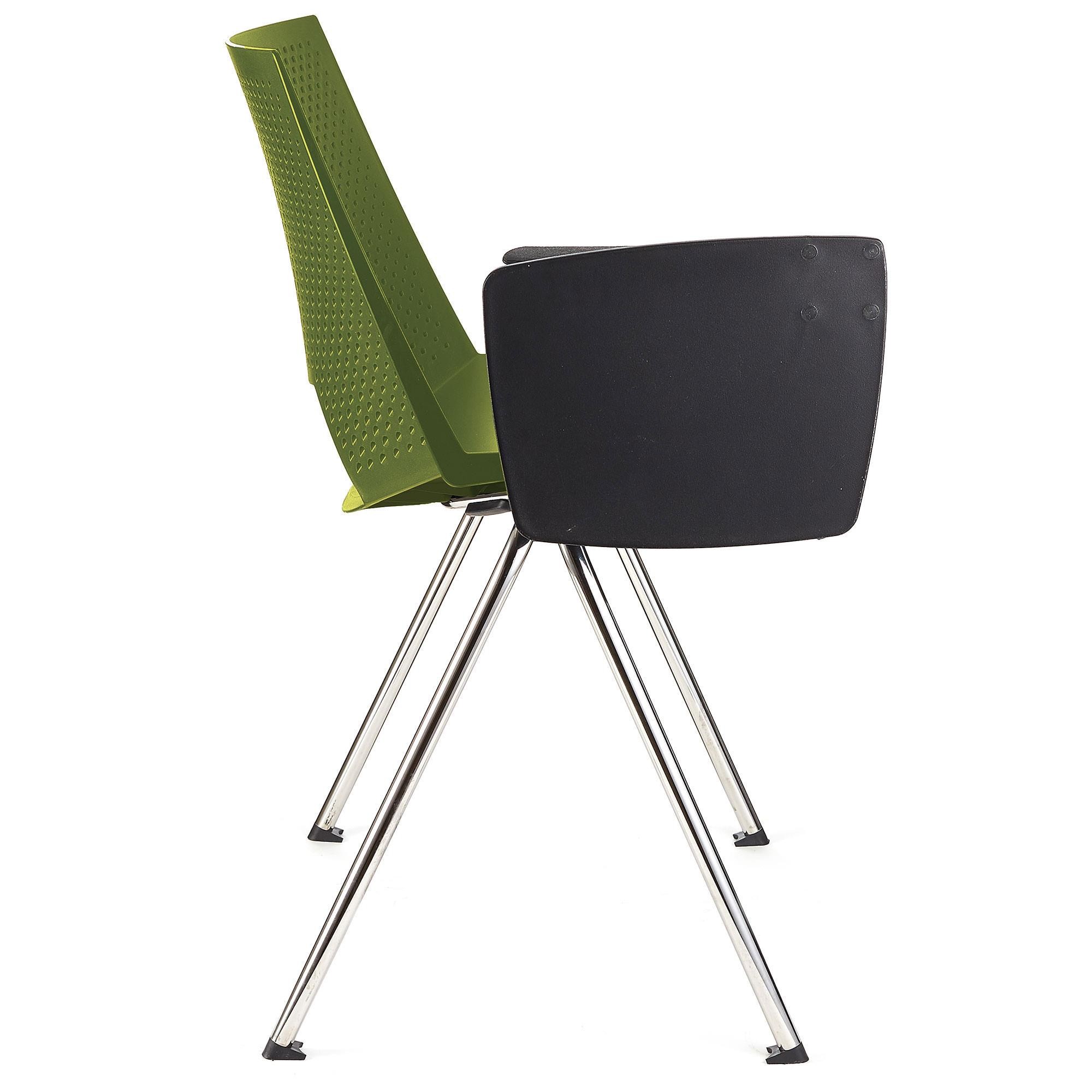 Silla de Confidente ENZO CON PALA, Cómoda y Práctica, Apilable, Color Negro