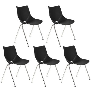 Lotes de 5 sillas de confidente AMIR en color negro