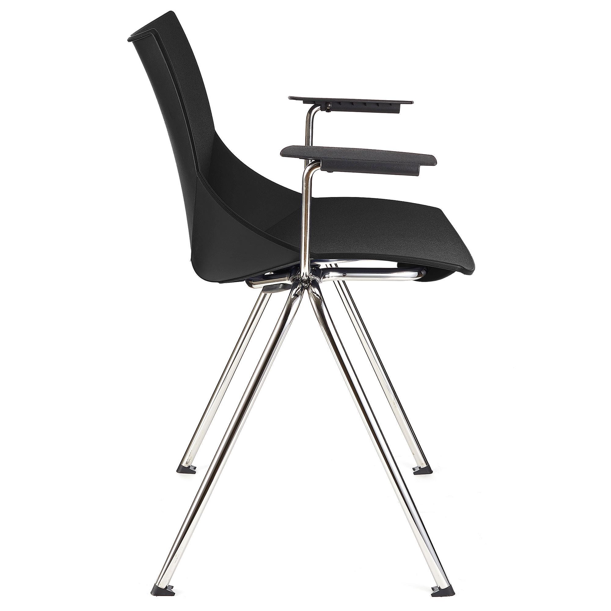 Lote de 5 sillas de Confidente AMIR CON BRAZOS, Cómoda y Práctica, Apilable, Color Negro