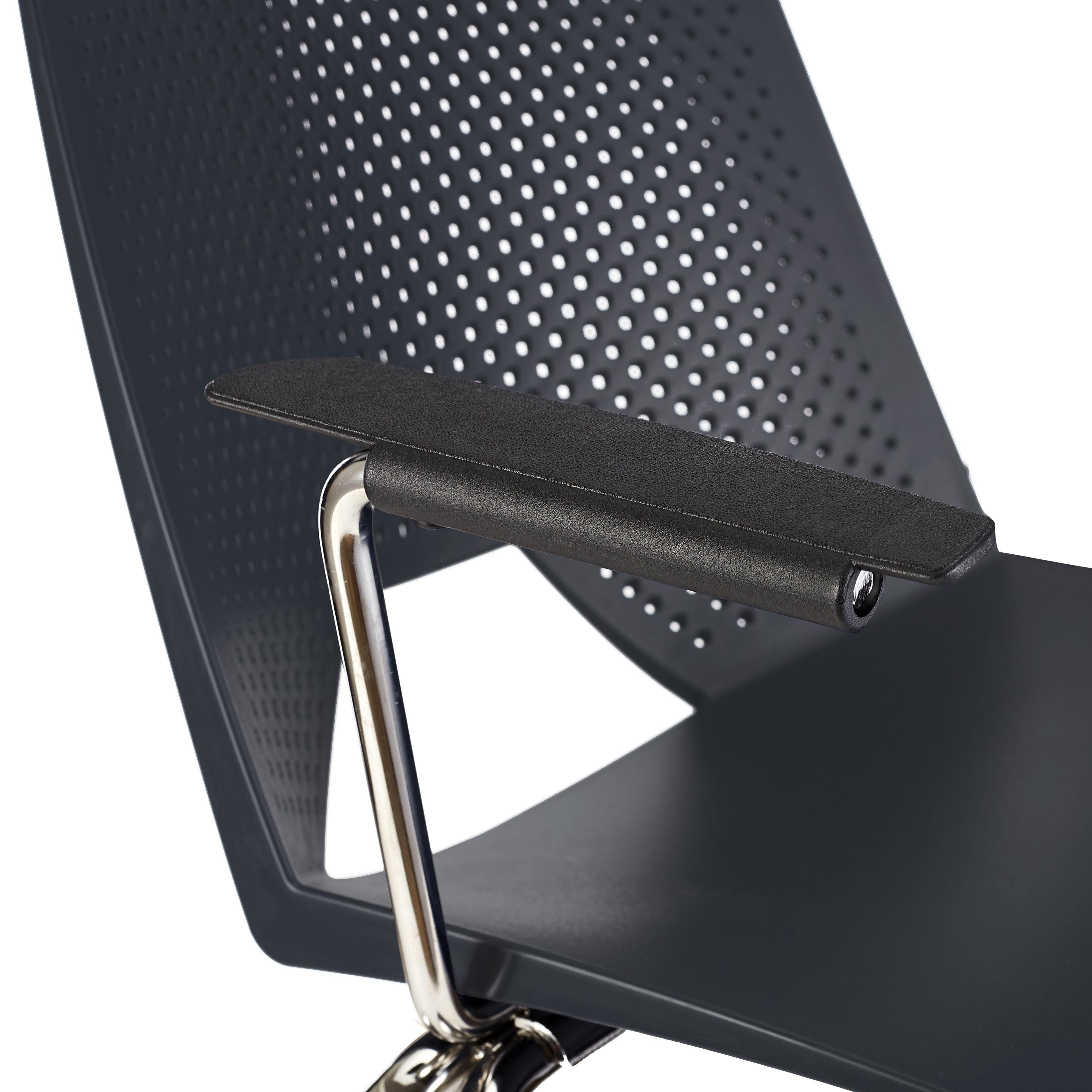 Lote de 5 sillas de Confidente ENZO CON BRAZOS, Cómodas y Prácticas, Apilables, Color Negro