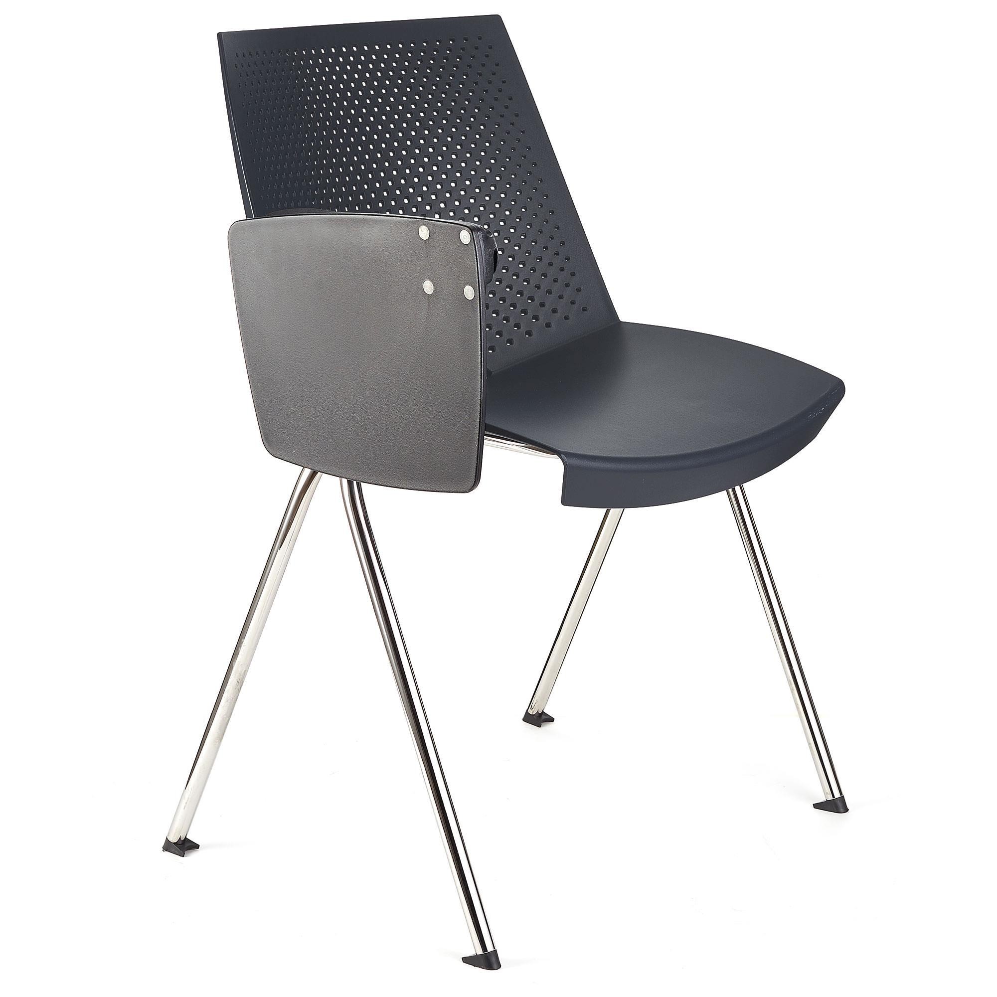 Lote de 5 sillas de Confidente ENZO CON PALA, Cómoda y Práctica, Apilable, Color Negro