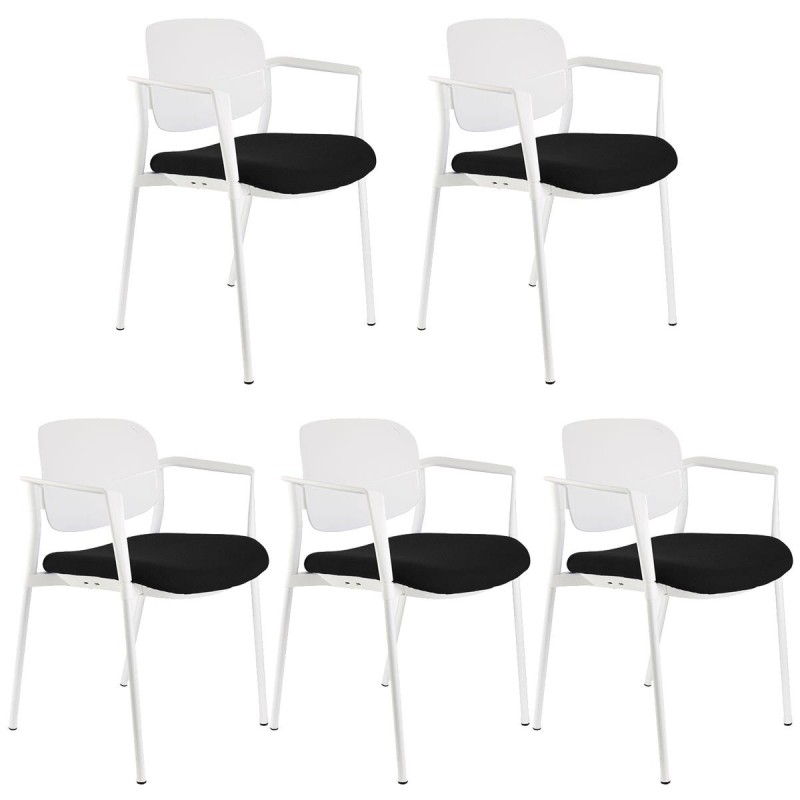 Lote de 5 sillas de confidente ERIC en color negro