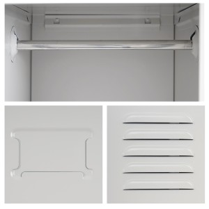 Taquilla de trabajo LARS, muy resistente en chapa de acero, color gris