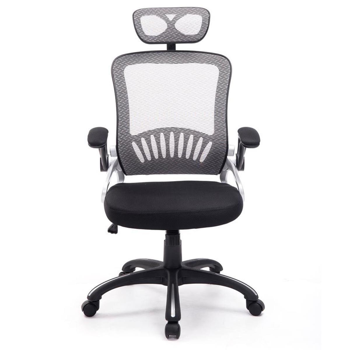 Silla Ergonómica SAMANA, Soporte Lumbar, Cabecero Regulable en Malla Transpirable color Negro