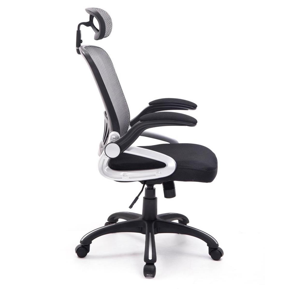 Silla Ergonómica SAMANA, Soporte Lumbar, Cabecero Regulable en Malla Transpirable color Negro