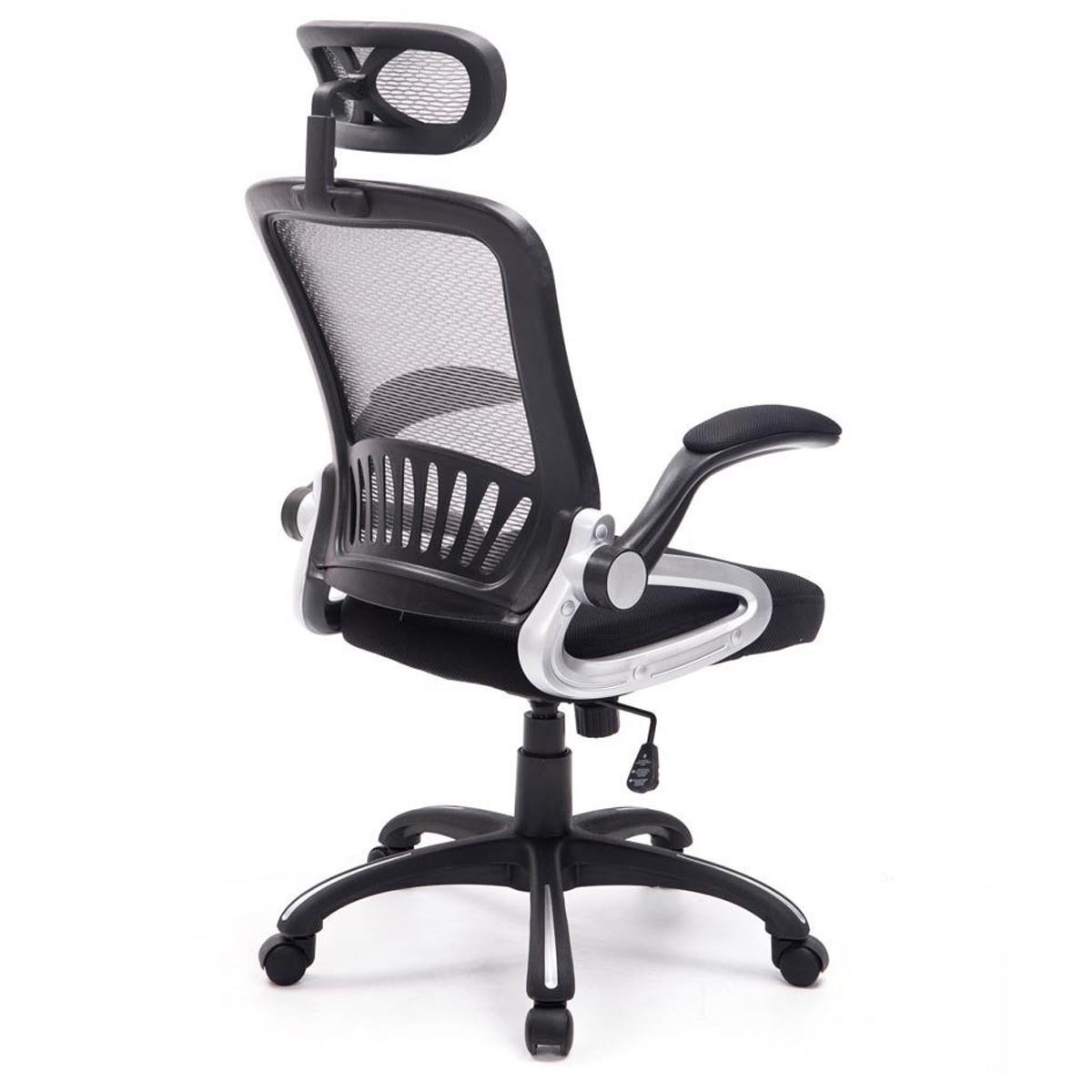 Silla Ergonómica SAMANA, Soporte Lumbar, Cabecero Regulable en Malla Transpirable color Negro