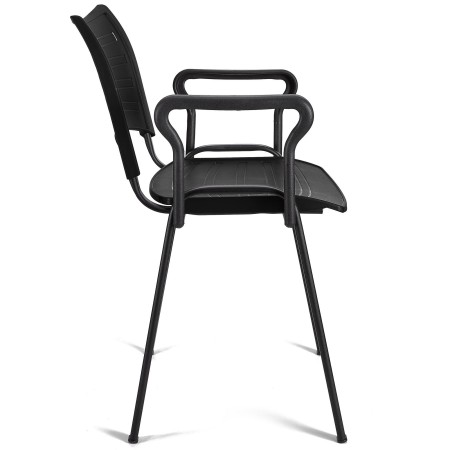 Silla de confidente ELVA CON BRAZOS, patas negras y color negro