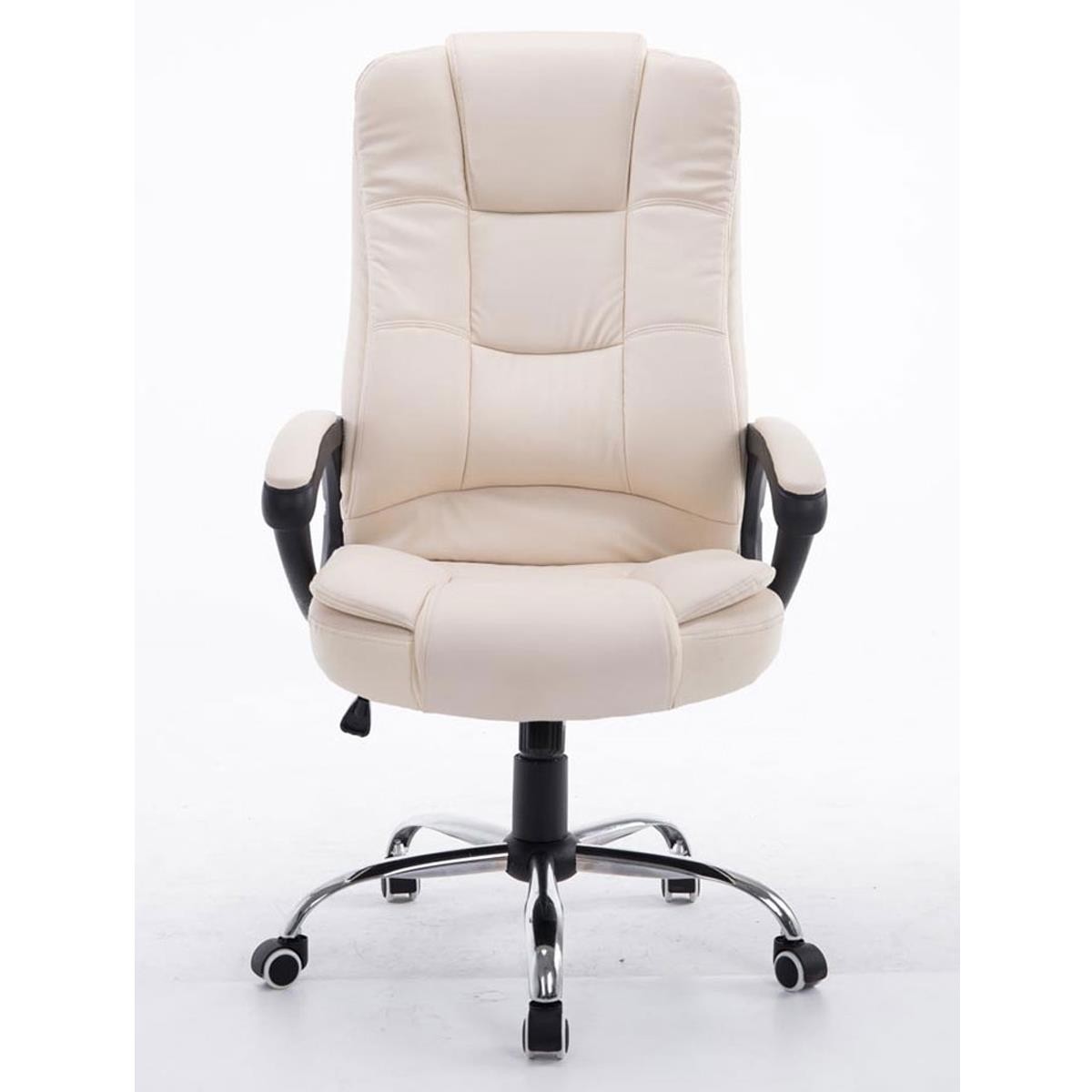 Sillón de Oficina PARAGUAY, Gran Acolchado, Base Metálica, en Piel Color Negro