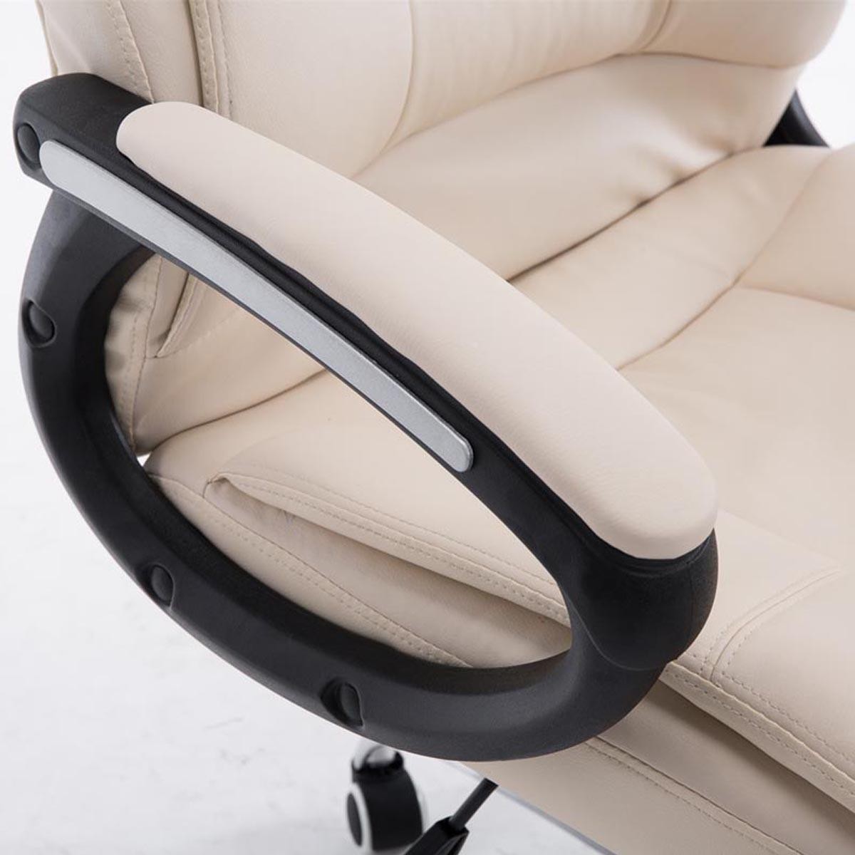 Sillón de Oficina PARAGUAY, Gran Acolchado, Base Metálica, en Piel Color Negro