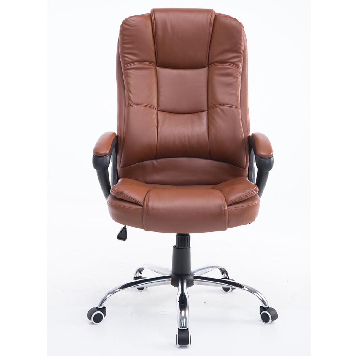 Sillón de Oficina PARAGUAY, Gran Acolchado, Base Metálica, en Piel Color Negro