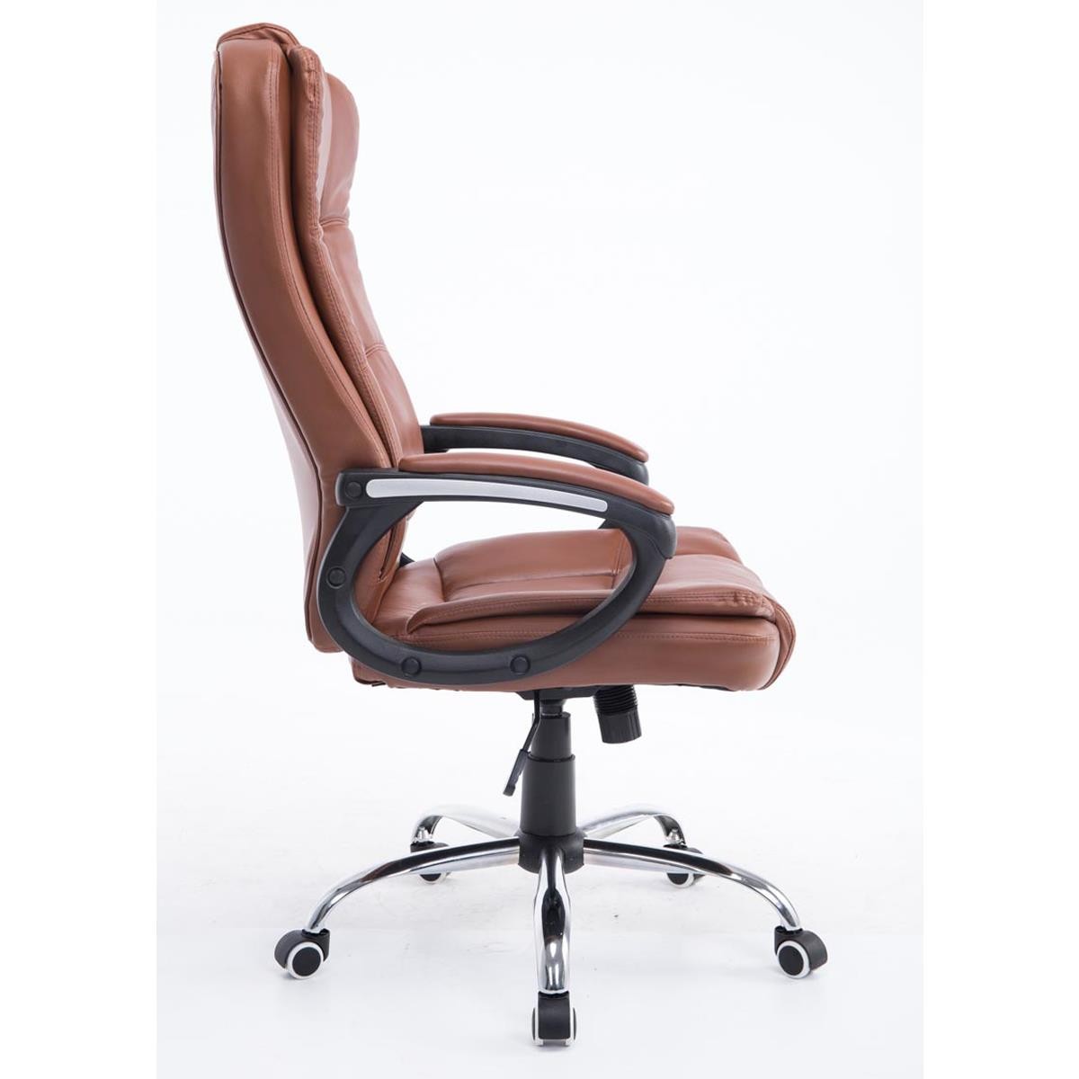 Sillón de Oficina PARAGUAY, Gran Acolchado, Base Metálica, en Piel Color Negro
