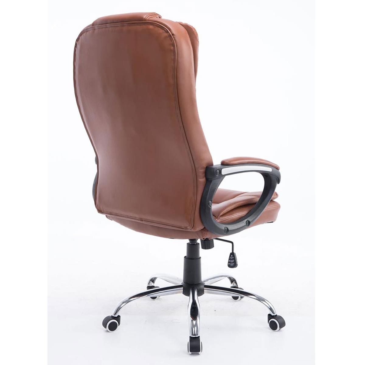 Sillón de Oficina PARAGUAY, Gran Acolchado, Base Metálica, en Piel Color Negro