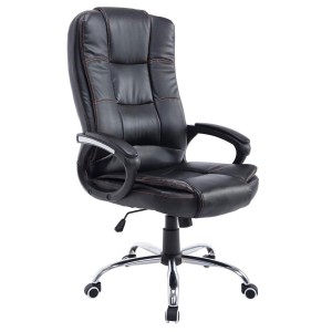 Sillón de oficina PARAGUAY en piel color negro