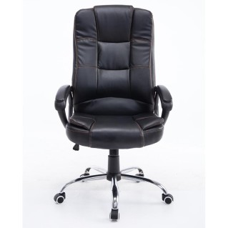 Sillón de oficina PARAGUAY en piel color negro 2
