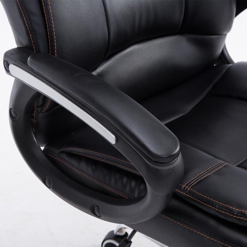 Sillón de oficina PARAGUAY en piel color negro