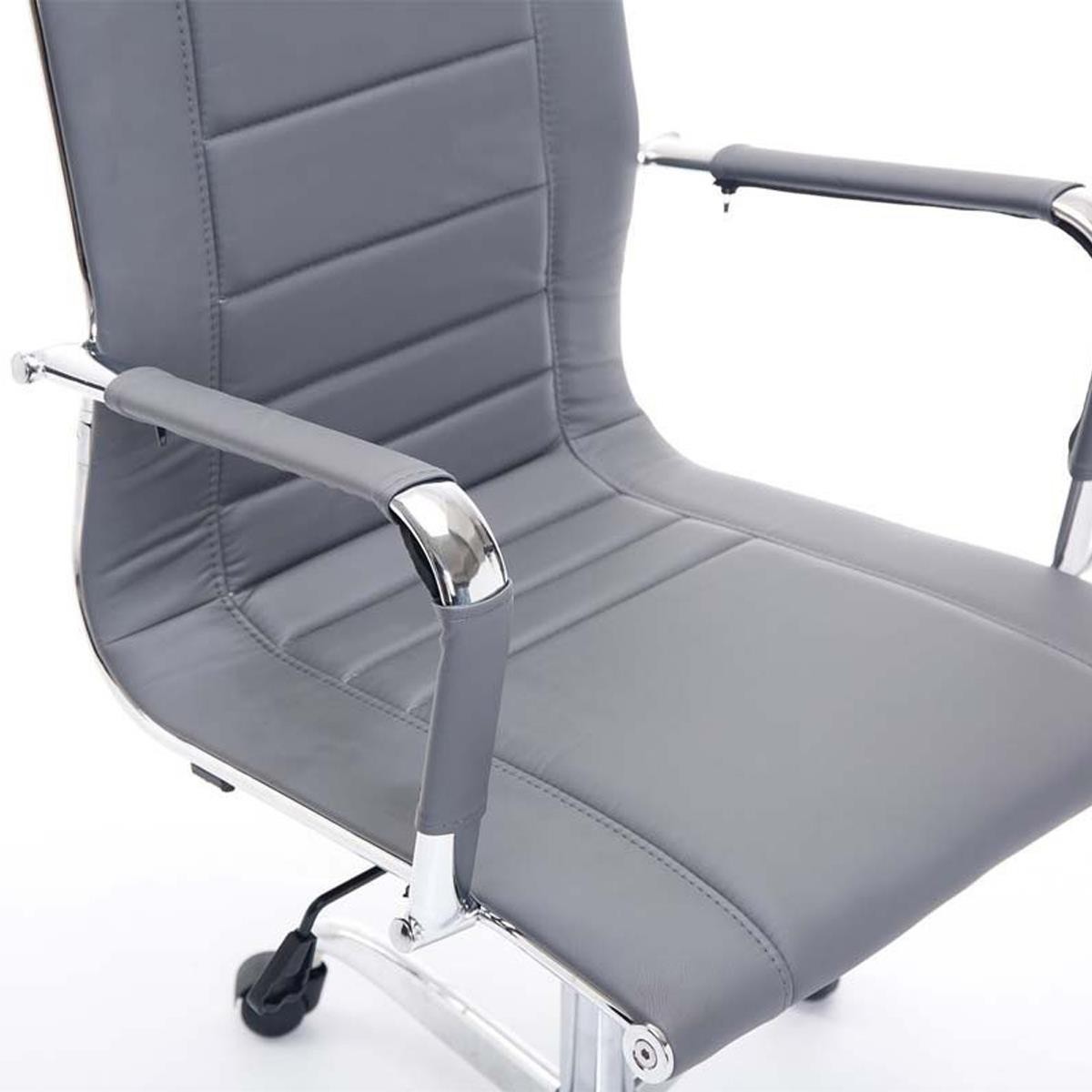 Silla de Oficina KOLA, Precioso Diseño, Estructura Metálica, Tapizada en Piel color Negro