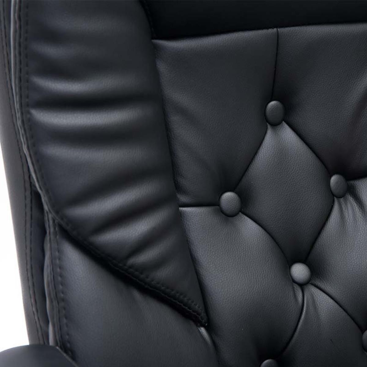 Sillón de Oficina DIONE PRO, Elegante Diseño, Gran Acolchado, Resistente Hasta 210kg, en Piel Negro
