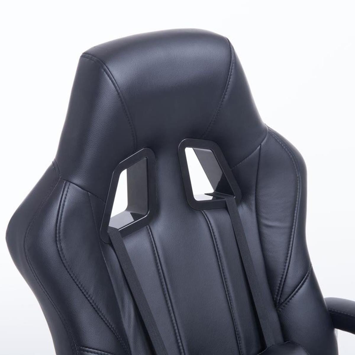 Sillón Gaming INDOS, Diseño Deportivo, Gran Confort, Base Metálica, En Piel Negro