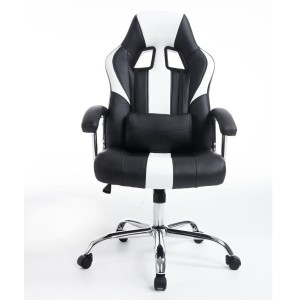 Sillon Gaming INDOS, diseño deportivo, con cojín lumbar, en negro