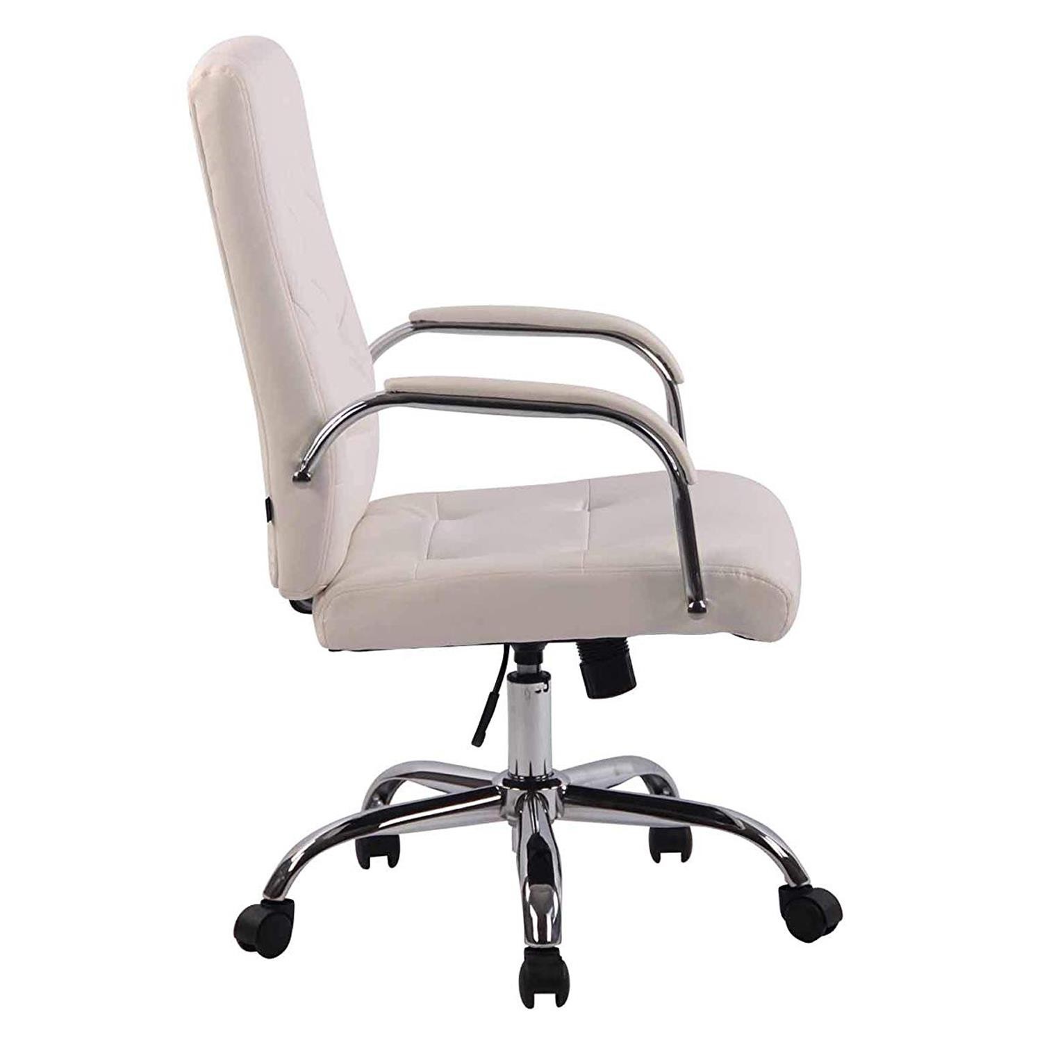 Silla de Oficina NESI, Estructura Metálica, en Piel con Capitoné color Negro