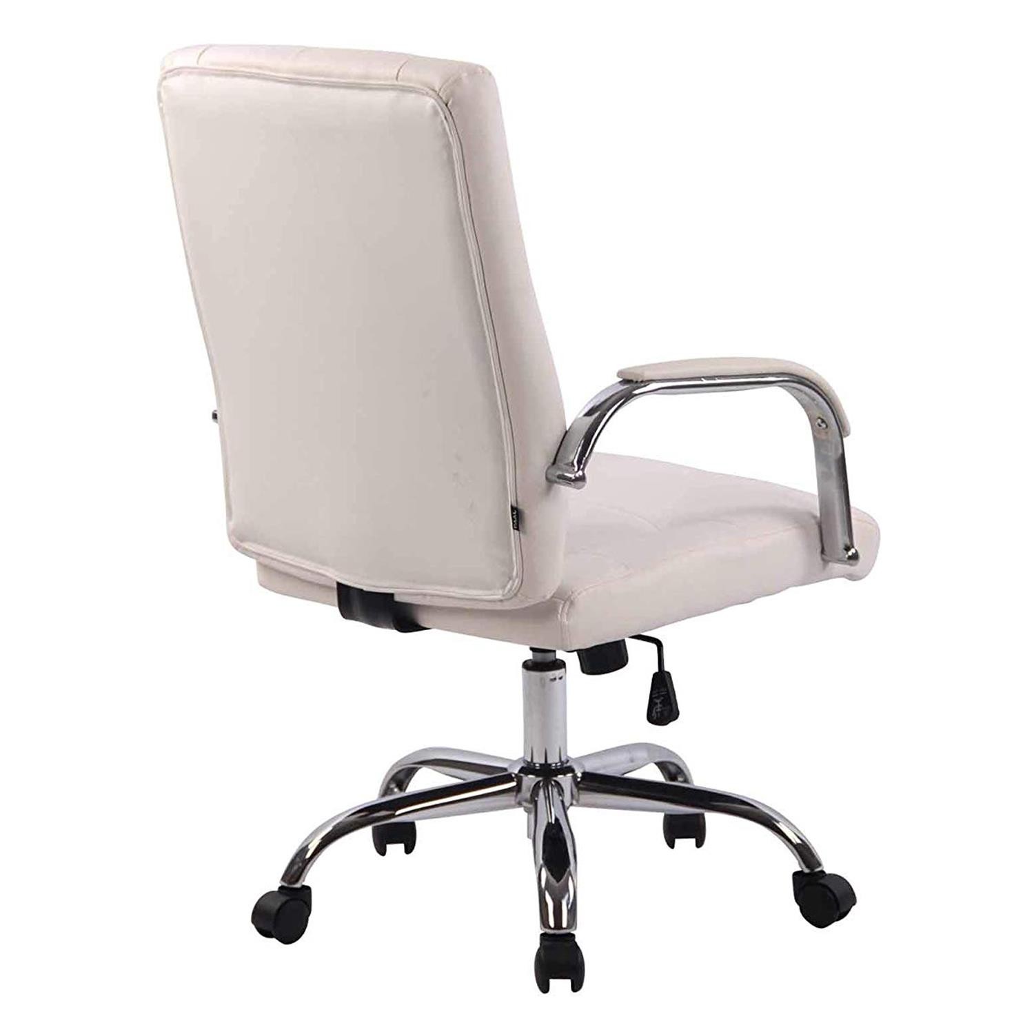Silla de Oficina NESI, Estructura Metálica, en Piel con Capitoné color Negro