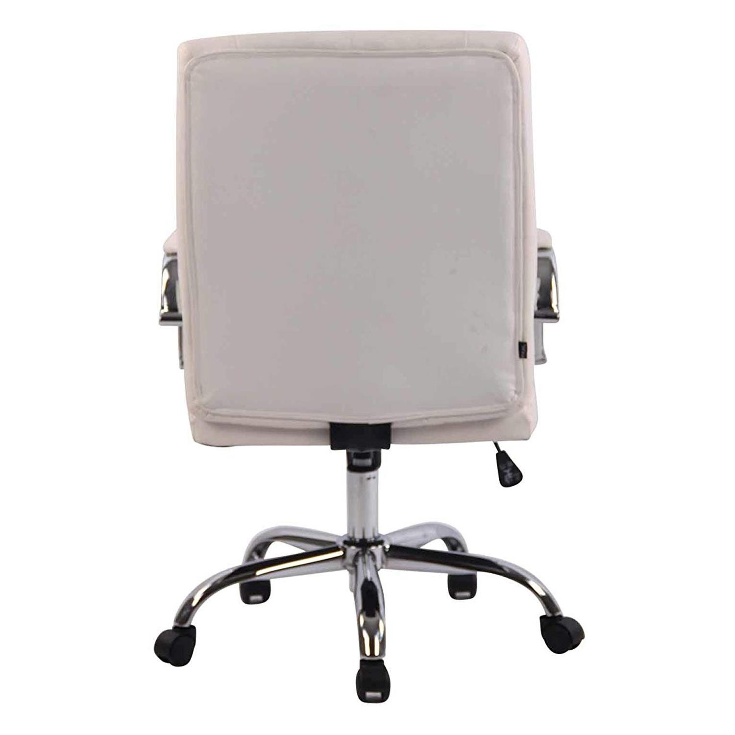 Silla de Oficina NESI, Estructura Metálica, en Piel con Capitoné color Negro