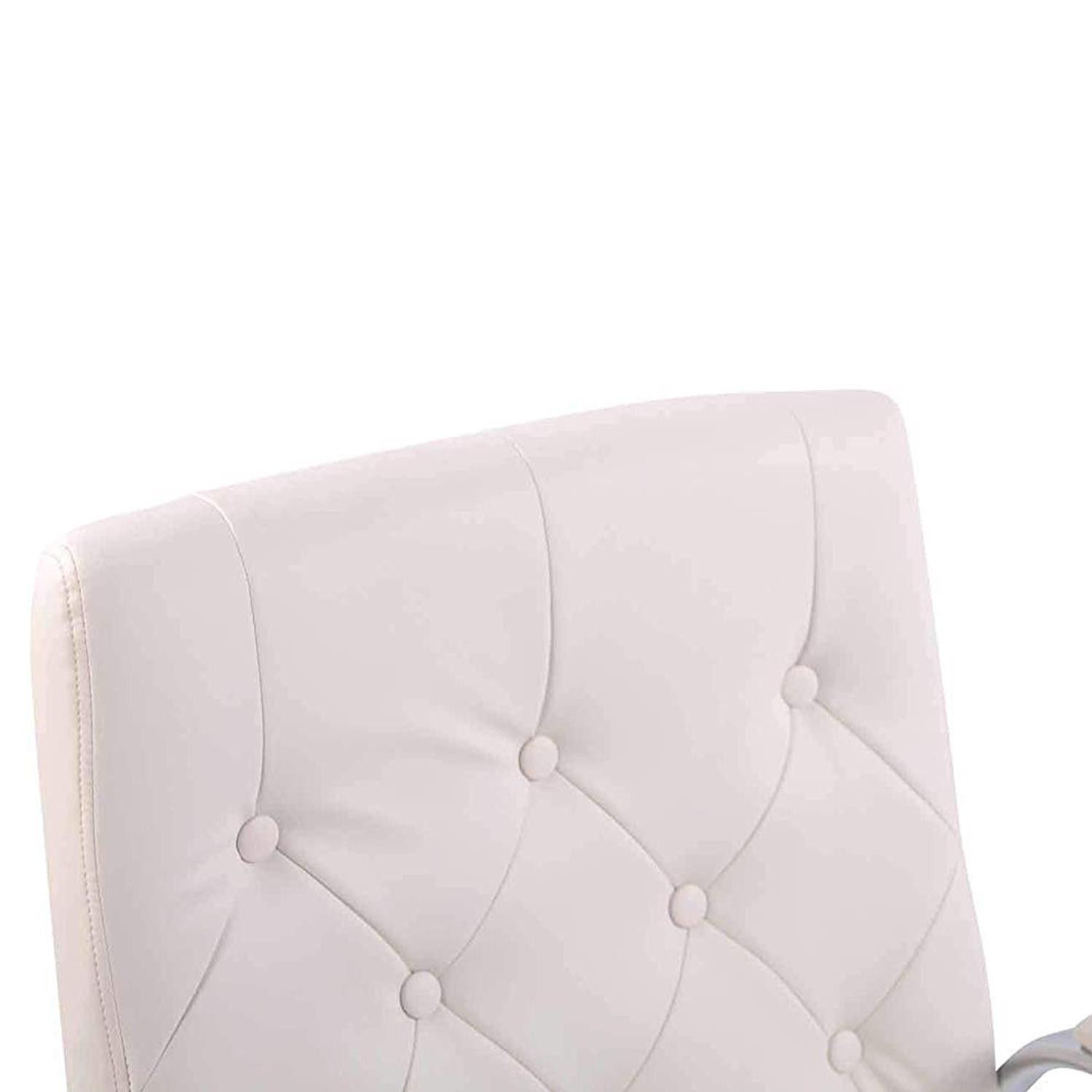 Silla de Oficina NESI, Estructura Metálica, en Piel con Capitoné color Negro