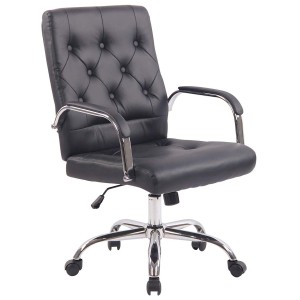 Silla de oficina NESI en piel color negro