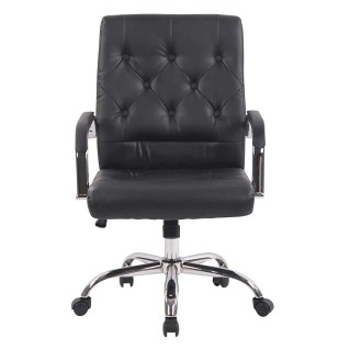 Silla de oficina NESI en piel color negro 2