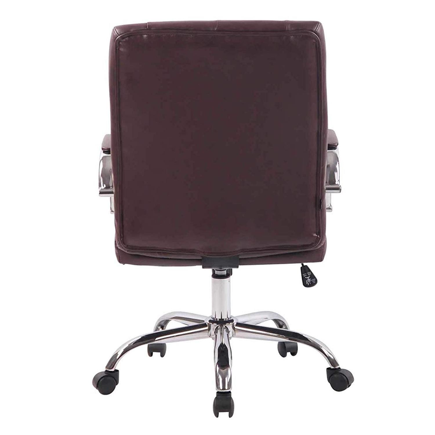 Silla de Oficina NESI, Estructura Metálica, en Piel con Capitoné color Negro