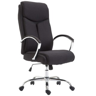 Silla de oficina BAUDY TELA, grueso acolchado, en color negro