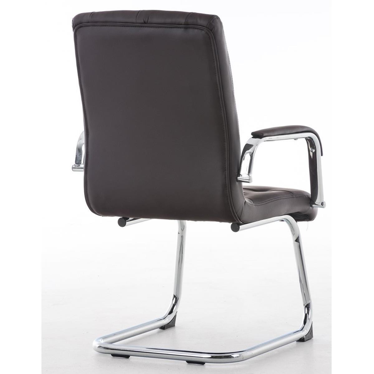 Silla de Confidente NESI V, Estructura Metálica, en Piel con Capitoné color Negro
