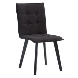 Silla de Confidente ERNY, patas negras y tela negra