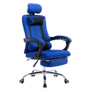 Silla de oficina ANTARES, reclinable en varias posiciones y con reposapiés extensible en malla transpirable color negro